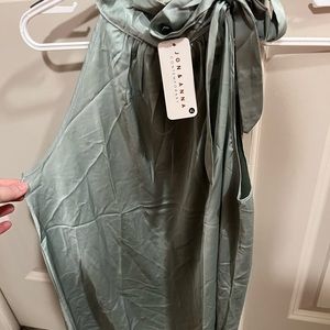 Silky Halter Tank in Green